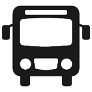 Bus icon from the front to represent bus and coach.