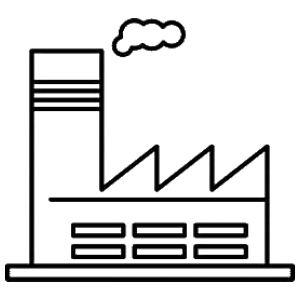 Icon of industrial plant to represent the industrial industry.
